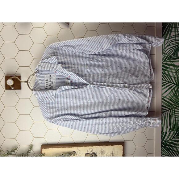 Frank & Eileen SILVIO Blue Stripe with Anchors, Italian Cotton - Size - Large - Picture 7 of 7